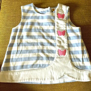 The Beaufort Bonnet Company TBBC girls size 4T purple striped top butterflies